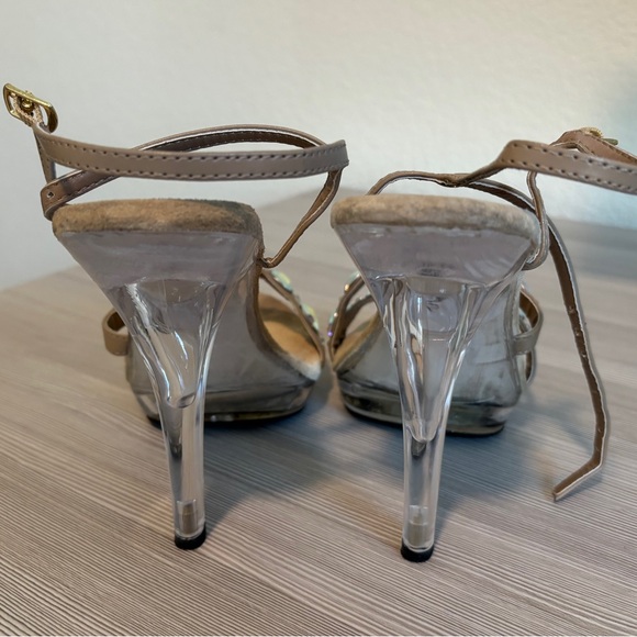 Johnathan Kayne Taupe Austria Heels with AB Stones Size 9 - Picture 4 of 10